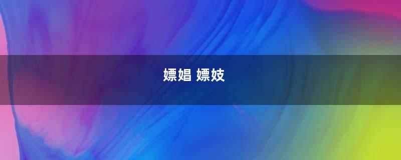 嫖娼 嫖妓